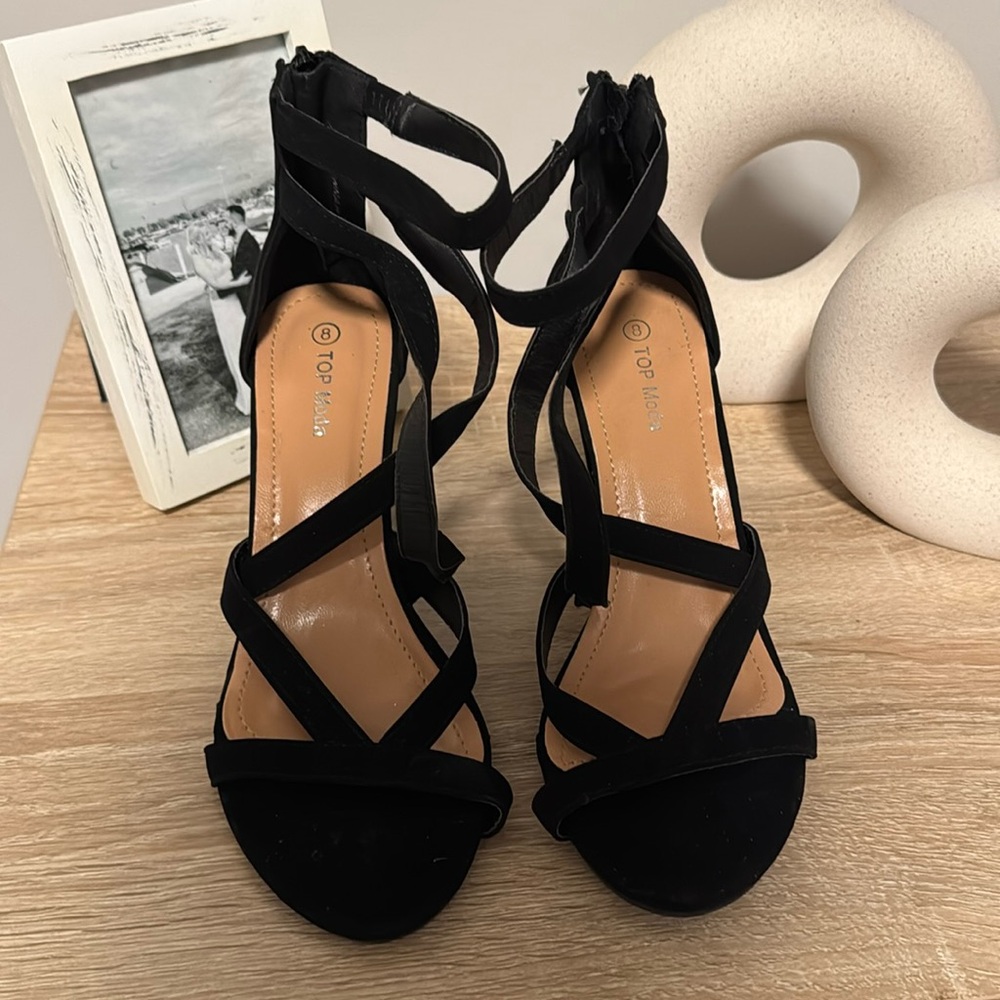 Black Strappy Heels
